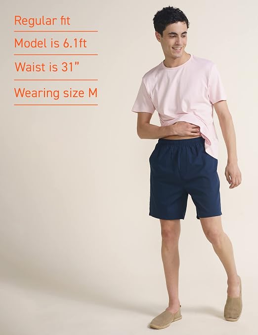 Men's Solid Cotton Casual Shorts