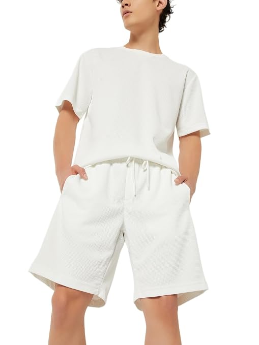 Men's Textured Cotton Casual Shorts