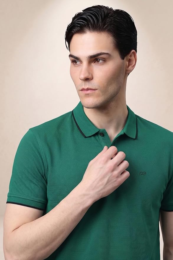 Men's Emerald Green Tipped Polo T-Shirt