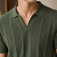 Lzuri Sporty Ribbed Polo T-Shirt