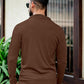 Men's Brown Half-Zip Textured Sweatshirt