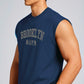 Men's Navy Blue 'Brooklyn USA' Sleeveless Muscle Vest