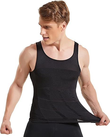 Men's Black Compression Slimming Body Shaper Vest