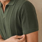 Lzuri Sporty Ribbed Polo T-Shirt