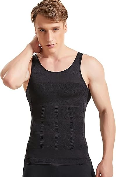 Men's Black Compression Slimming Body Shaper Vest
