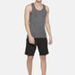 Men's Charcoal Grey Ribbed Gym Tank Top Vest