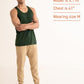 Men's Dark Green Solid Cotton Gym Tank Top Vest