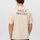 Men's Beige Graphic Printed Oversized T-Shirt