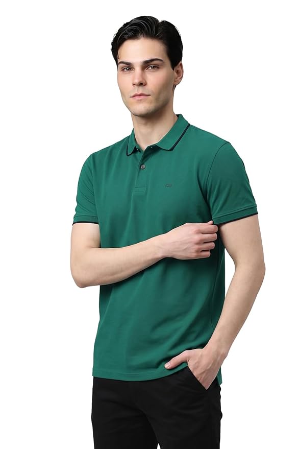 Men's Emerald Green Tipped Polo T-Shirt