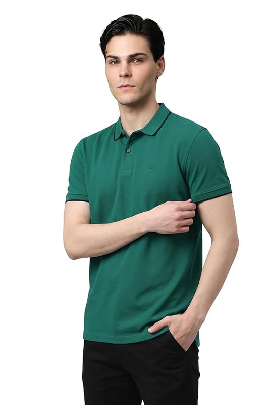 Men's Emerald Green Tipped Polo T-Shirt