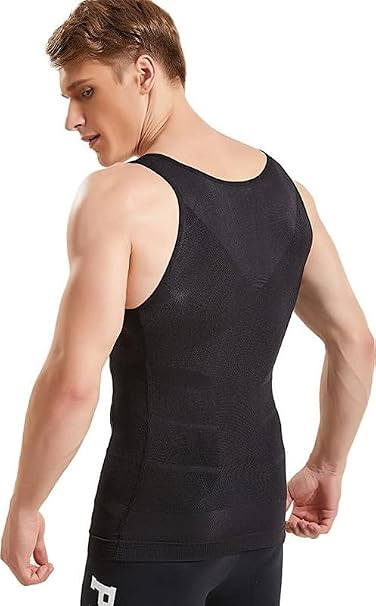 Men's Black Compression Slimming Body Shaper Vest