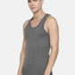Men's Charcoal Grey Ribbed Gym Tank Top Vest