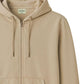 Men's Beige Premium Full-Zip Hooded Sweatshirt