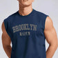 Men's Navy Blue 'Brooklyn USA' Sleeveless Muscle Vest