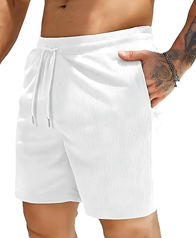 Men's Ribbed Lightweight Casual Shorts