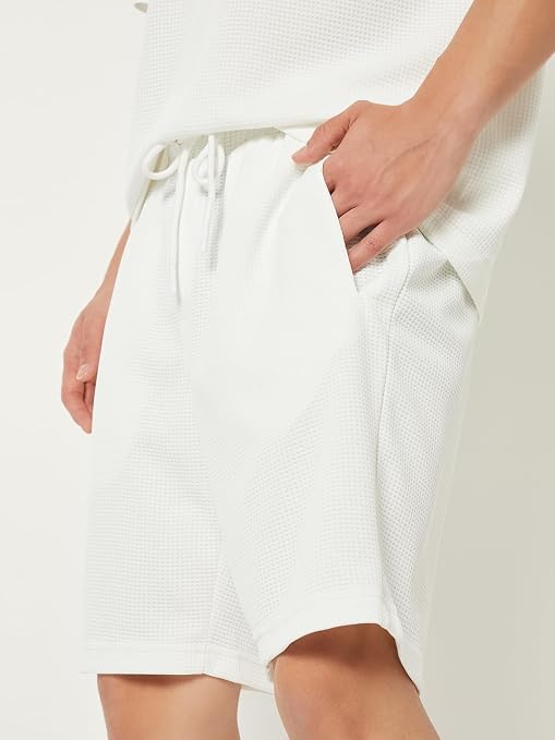 Men's Textured Cotton Casual Shorts