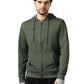 Men's Olive Green Multi-Pocket Full-Zip Hoodie