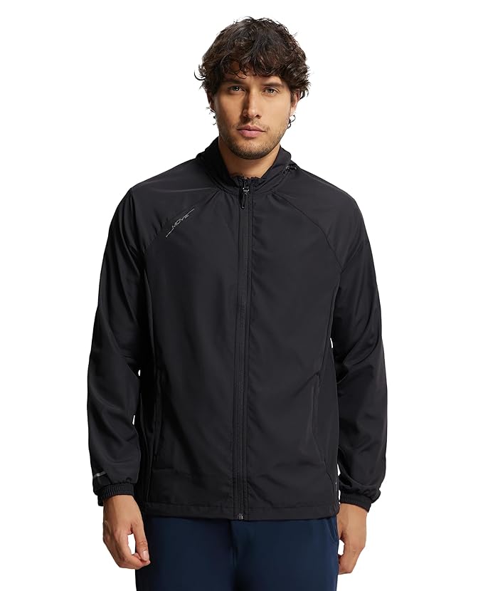 Men's Black Performance High-Neck Running Jacket