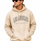 Men's Beige 'Los Angeles California' Printed Oversized Hoodie