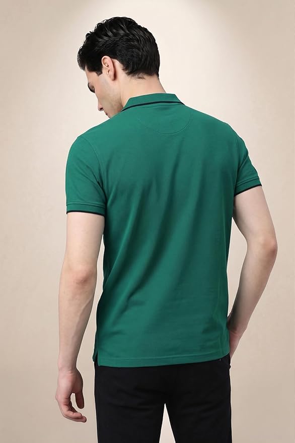 Men's Emerald Green Tipped Polo T-Shirt