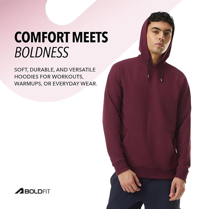 Men's Maroon Pullover Hooded Sweatshirt
