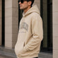 Men's Beige 'Los Angeles California' Printed Oversized Hoodie