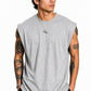Men's Grey Melange Oversized Muscle Fit Tank Top