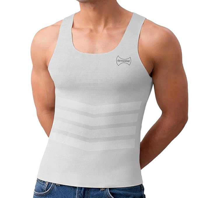 Men's White Compression Slimming Shapewear Vest