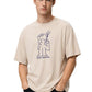 Men's Beige Graphic Printed Oversized T-Shirt