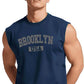 Men's Navy Blue 'Brooklyn USA' Sleeveless Muscle Vest