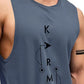 Men's Slate Blue Sleeveless Gym Tank Top