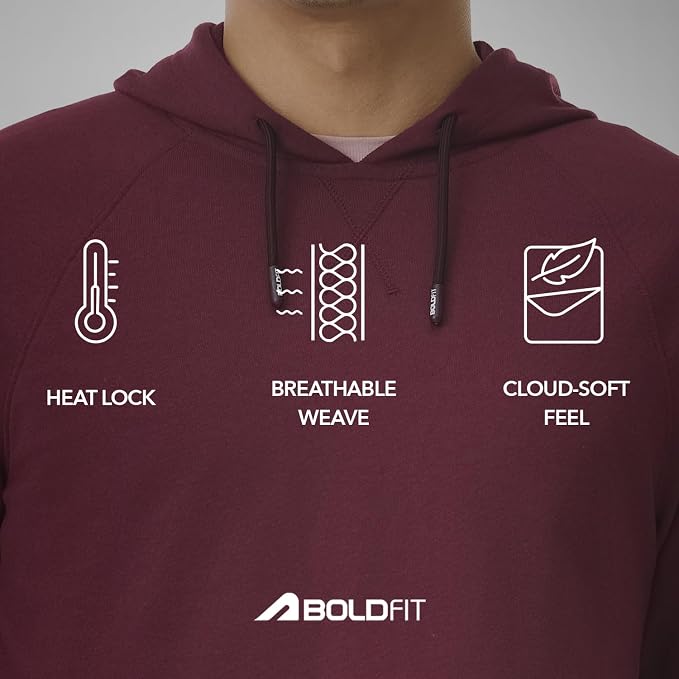 Men's Maroon Pullover Hooded Sweatshirt