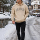 Men's Beige 'Los Angeles California' Printed Oversized Hoodie