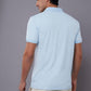 Men's Sky Blue Textured Polo T-Shirt