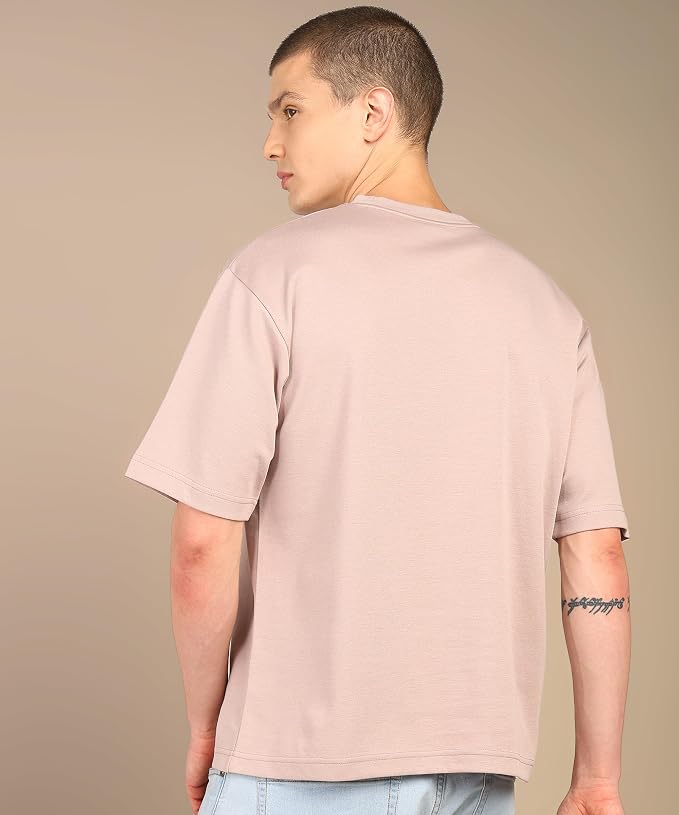 Men's Premium Oversized Solid Crew-Neck T-Shirt