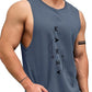 Men's Slate Blue Sleeveless Gym Tank Top