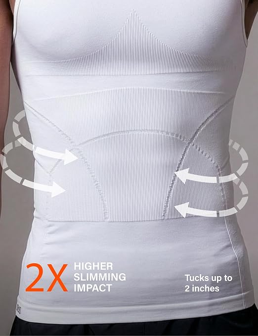 Men's White Compression Slimming Body Shaper Vest