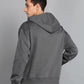 Men's Charcoal Grey Solid Oversized Pullover Hoodie