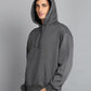 Men's Charcoal Grey Solid Oversized Pullover Hoodie
