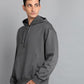 Men's Charcoal Grey Solid Oversized Pullover Hoodie