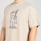 Men's Beige Graphic Printed Oversized T-Shirt