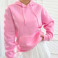 Lzuri Fashion Women's Back Printed Pink Hoodie Sweatshirt for Winter